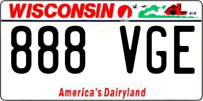 WI license plate 888VGE