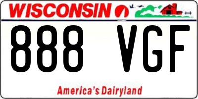 WI license plate 888VGF
