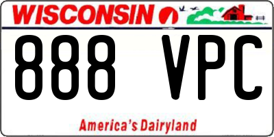 WI license plate 888VPC