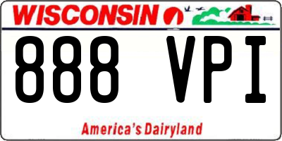 WI license plate 888VPI