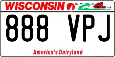 WI license plate 888VPJ