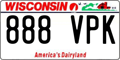 WI license plate 888VPK