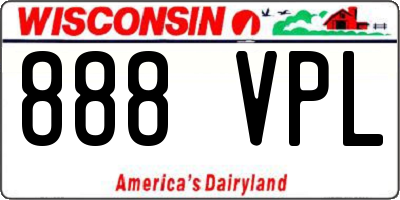 WI license plate 888VPL