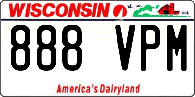 WI license plate 888VPM