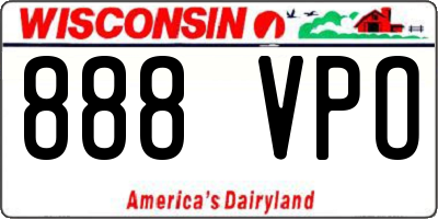 WI license plate 888VPO