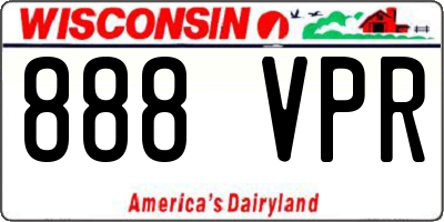 WI license plate 888VPR