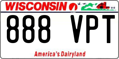 WI license plate 888VPT