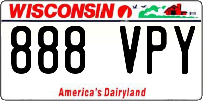 WI license plate 888VPY