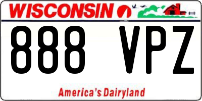 WI license plate 888VPZ