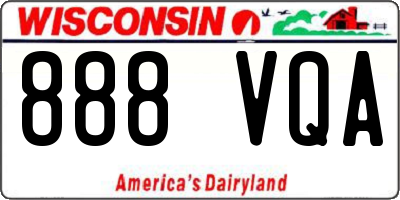WI license plate 888VQA