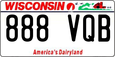WI license plate 888VQB