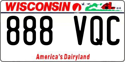 WI license plate 888VQC