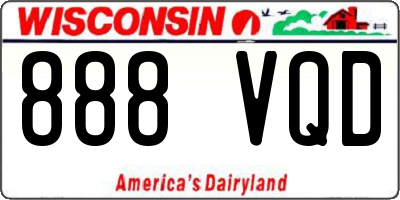 WI license plate 888VQD