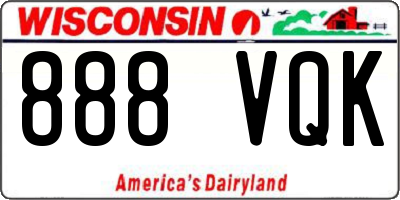 WI license plate 888VQK