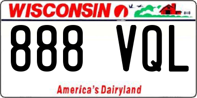 WI license plate 888VQL