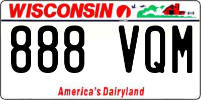 WI license plate 888VQM