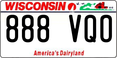WI license plate 888VQO