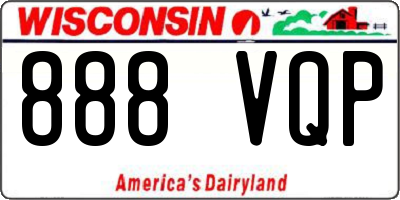 WI license plate 888VQP