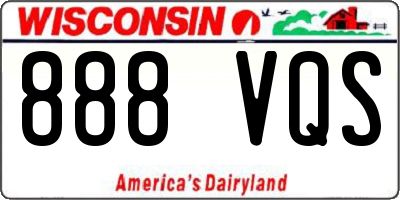 WI license plate 888VQS