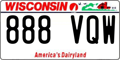 WI license plate 888VQW