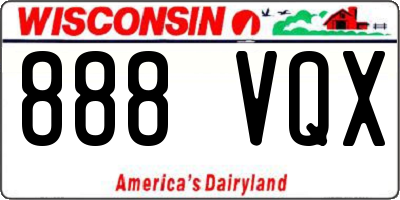 WI license plate 888VQX