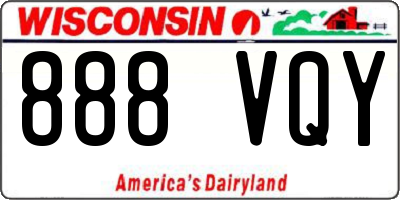 WI license plate 888VQY