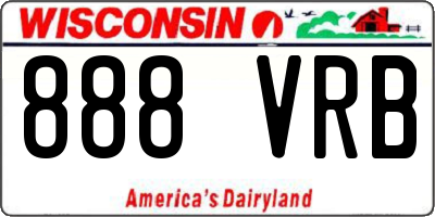 WI license plate 888VRB