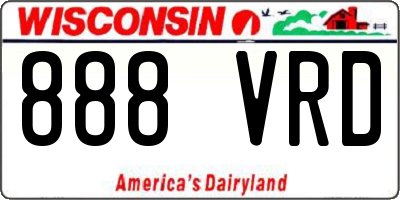 WI license plate 888VRD