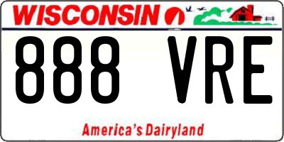 WI license plate 888VRE