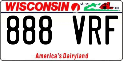 WI license plate 888VRF