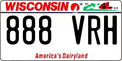 WI license plate 888VRH