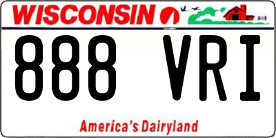 WI license plate 888VRI