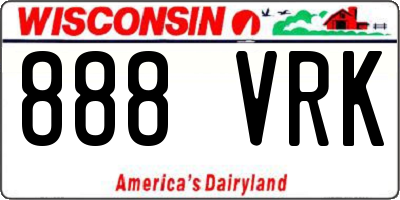 WI license plate 888VRK