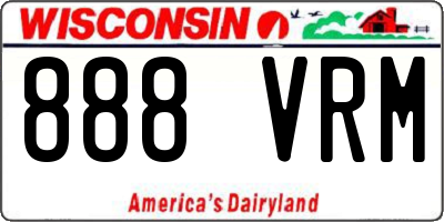 WI license plate 888VRM