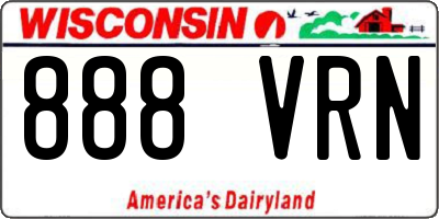 WI license plate 888VRN