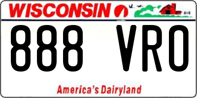 WI license plate 888VRO