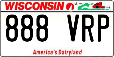 WI license plate 888VRP