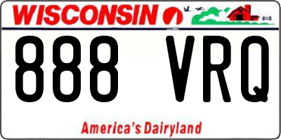WI license plate 888VRQ