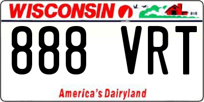 WI license plate 888VRT