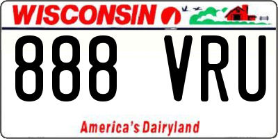 WI license plate 888VRU