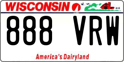 WI license plate 888VRW