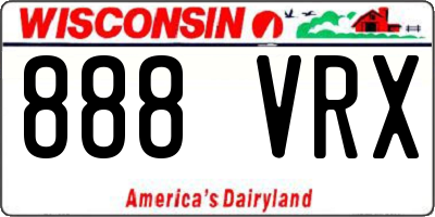 WI license plate 888VRX