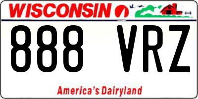 WI license plate 888VRZ