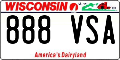 WI license plate 888VSA