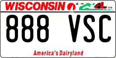 WI license plate 888VSC