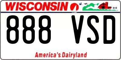 WI license plate 888VSD
