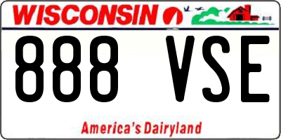 WI license plate 888VSE