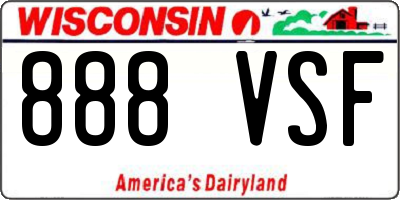 WI license plate 888VSF