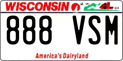 WI license plate 888VSM