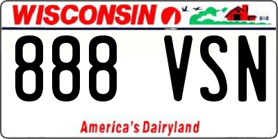 WI license plate 888VSN